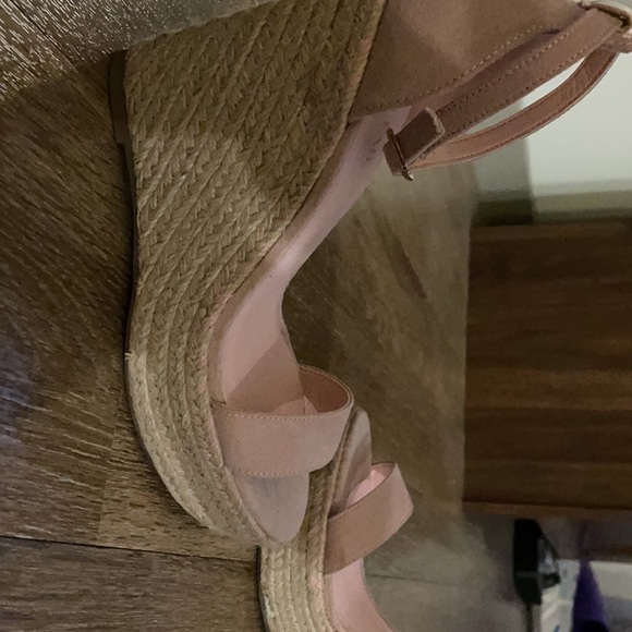 NEW Justfab Light Pink Espadrille Wedges, Size 5.5 - Picture 4 of 5